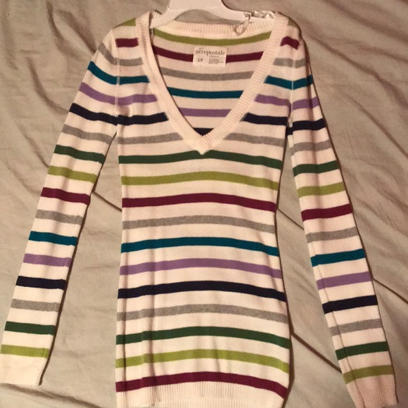 Aeropostale Sweaters - Aeropostale striped low cut sweater